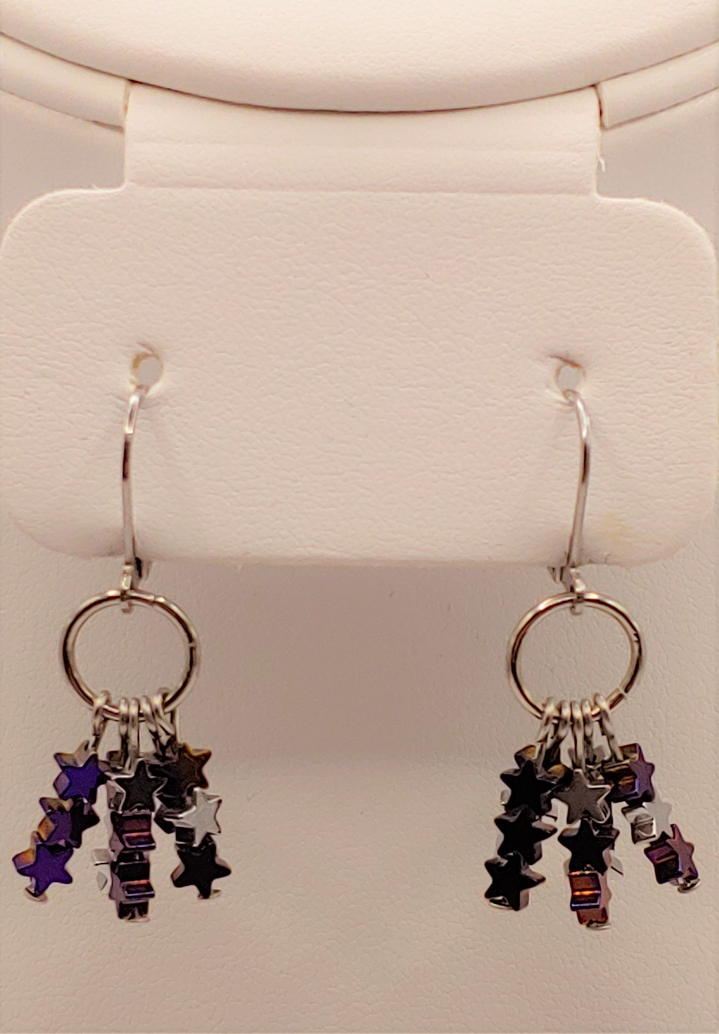 Silver/Purple Stars Earrings