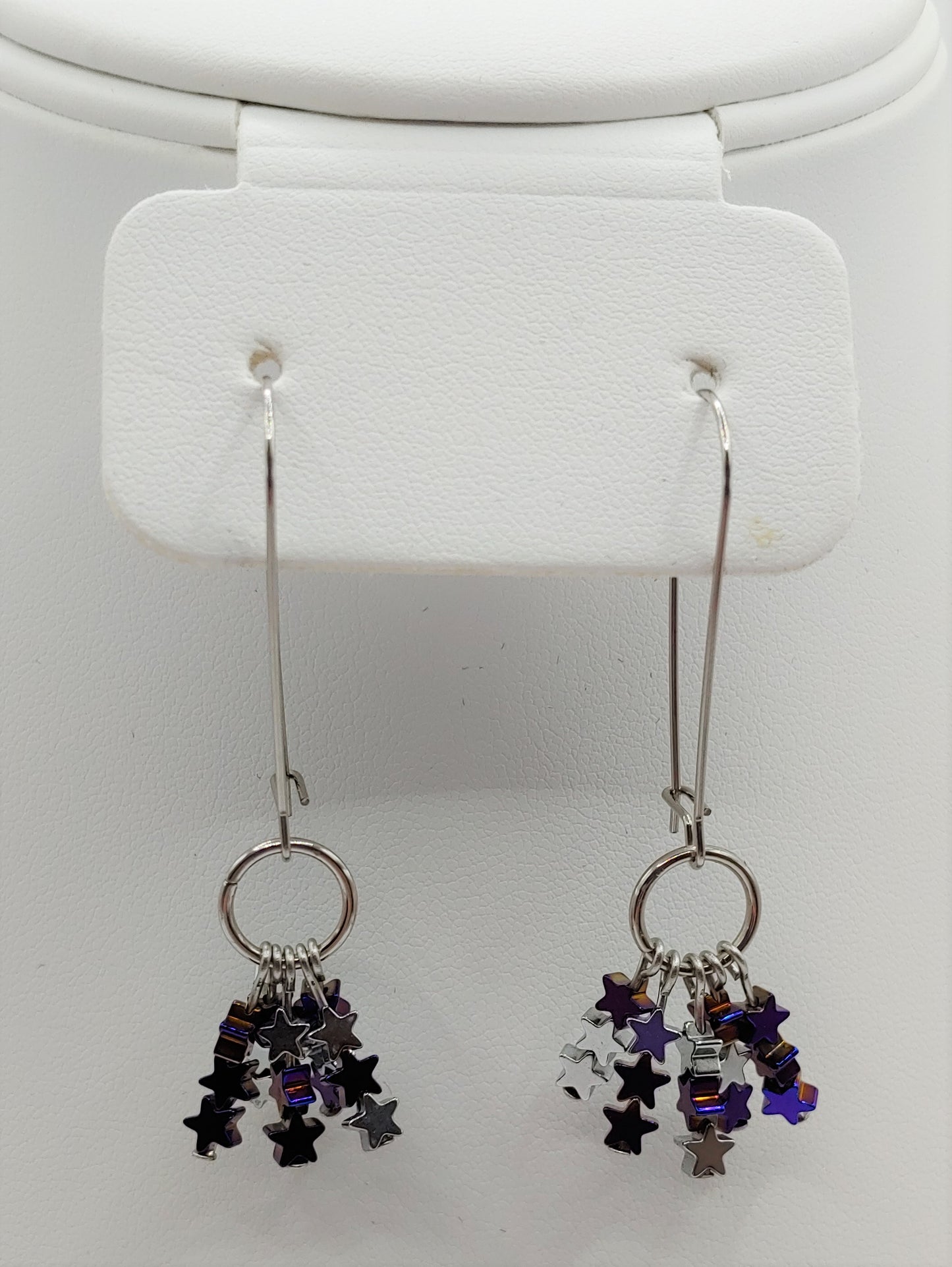 Silver/Purple Stars Earrings