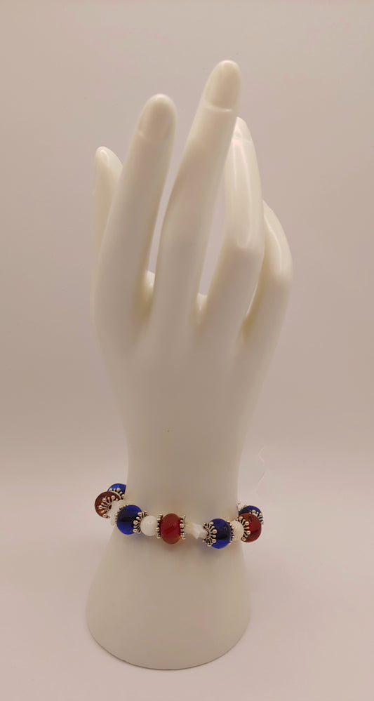 Patriotic Red, White & Blue Stretch Bracelet