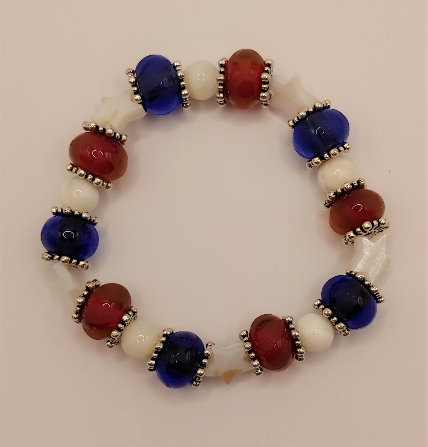 Patriotic Red, White & Blue Stretch Bracelet