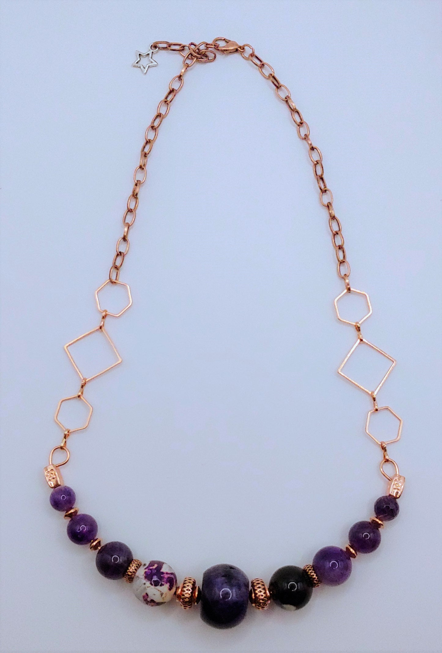 Purple Amethyst Copper Necklace