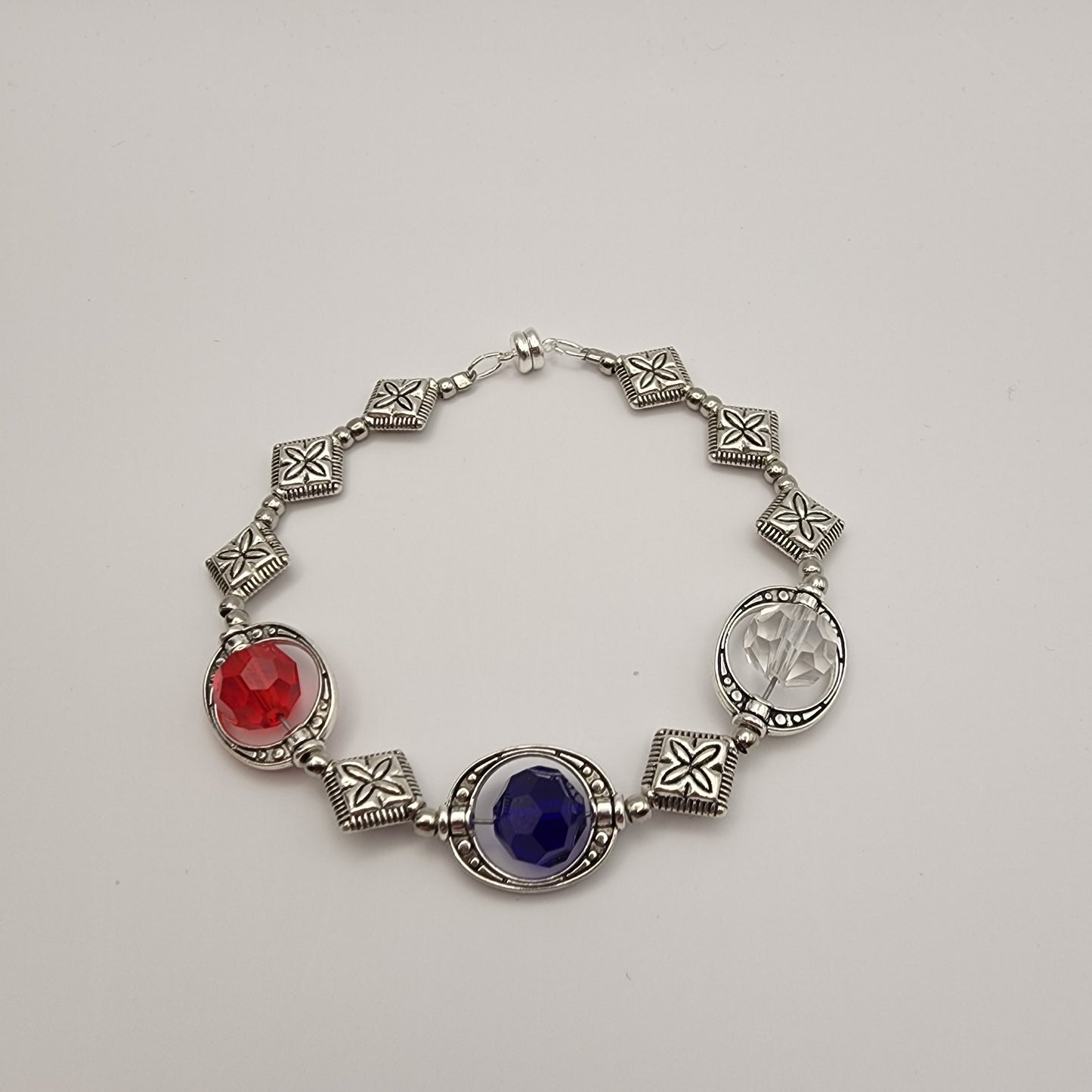 Red, White & Blue Crystal Bracelet